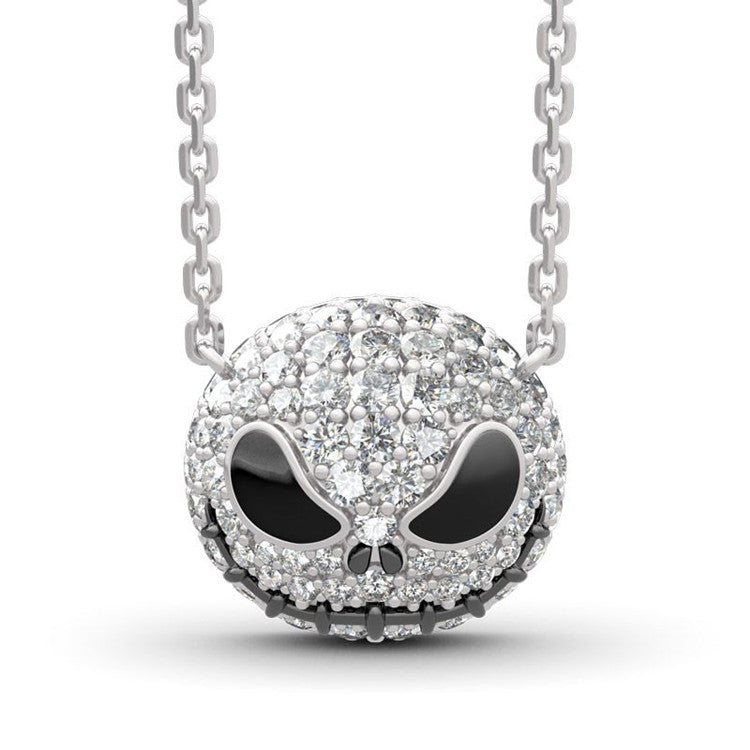 Silver and Crystal Skeleton Necklace Pendant