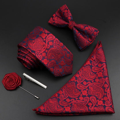 Men's Tie Set Jacquard Woven Necktie Bowtie etc