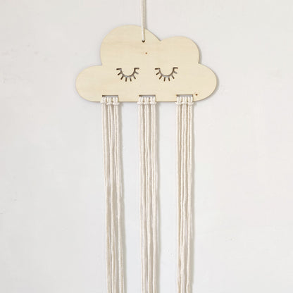 Wooden cloud hair accessories bow and clips holder