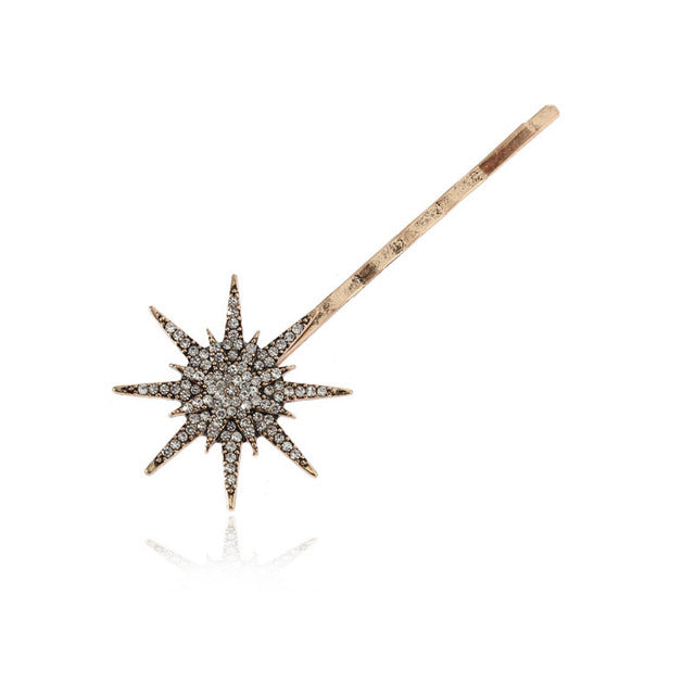 Stars and moon celestial classic vintage hair clip sets