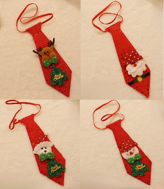 Elasticated kids Christmas Plush Tie