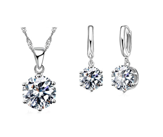 Cubic Zirconia necklace and earring set