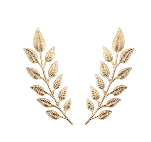 Pair Leaf Collar Pin Brooches