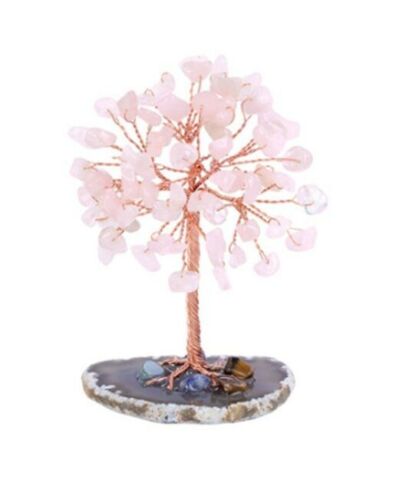 Crystal Quartz Money Tree Agate Base Rose Quartz Amethyst Chakra Gemstones