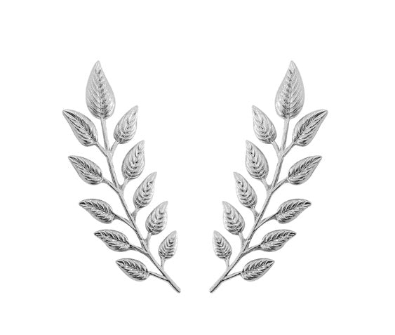 Pair Leaf Collar Pin Brooches