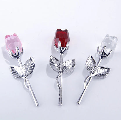 Mini crystal rose in gift box